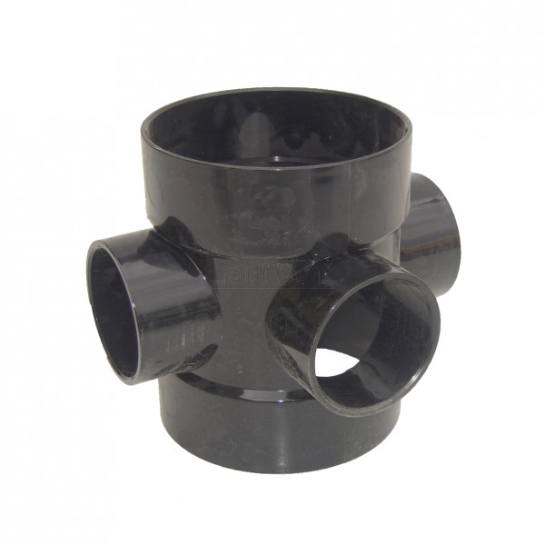 110mm Solvent Black Three Way Boss Pipe (3 x 50mm Inlets)