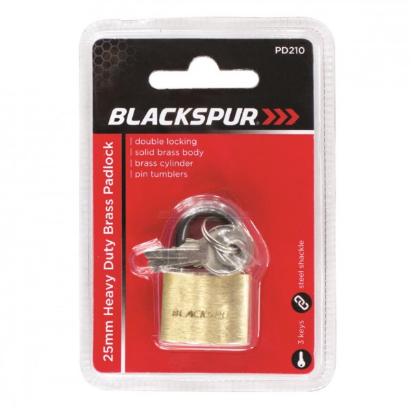 Blackspur 25mm Heavy Duty Brass Padlock