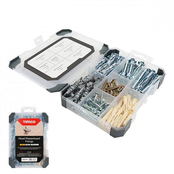 Timco Mixed Plasterboard Fixings (with storage tray) 106pcs