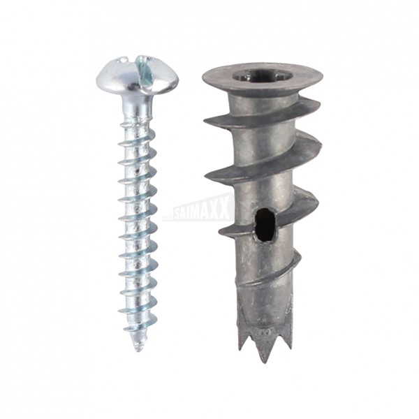 Timco METAL Speed Plugs & Screws (for Plasterboard Fixing) 13 x 31.5mm 75pc Pack