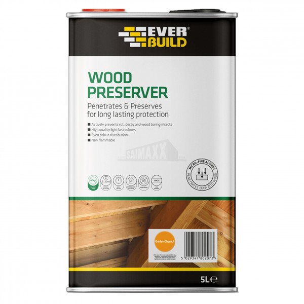 Everbuild Wood Preserver 5L GOLDEN CHESTNUT