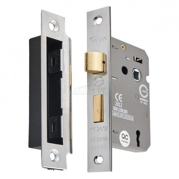 Eclipse 63mm (2.5") 3 Lever Reversible KEYED Sashlock NP Chromed Finish
