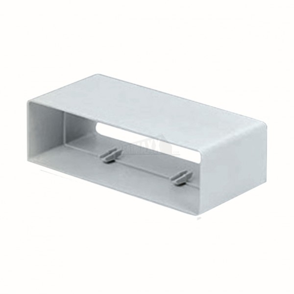 Rectangular Rigid White PVC Flat Ducting Connector Coupling 110 x 54mm