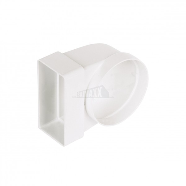 Rectangular Ducting 100mm Flat Channel Elbow to Round Female Socket