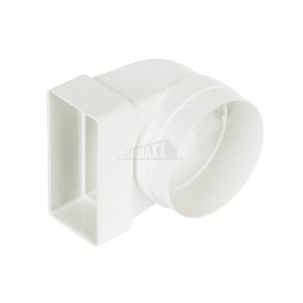 Rectangular Rigid Ducting 100mm Flat Channel Elbow to Round Male Spigot