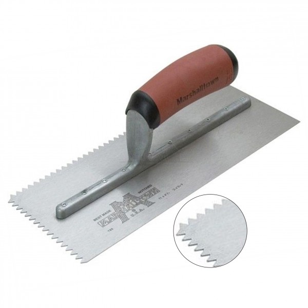 Marshalltown 5.5x4mm V-Notched Trowel DURASOFT Handle M701SD