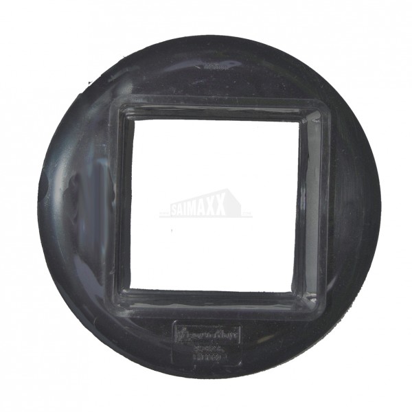Square 65mm Downpipe to 110mm Round Soil Adaptor Black