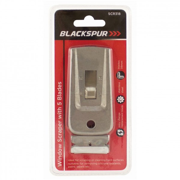 Blackspur (Metal) Window Scraper with 5 Blades