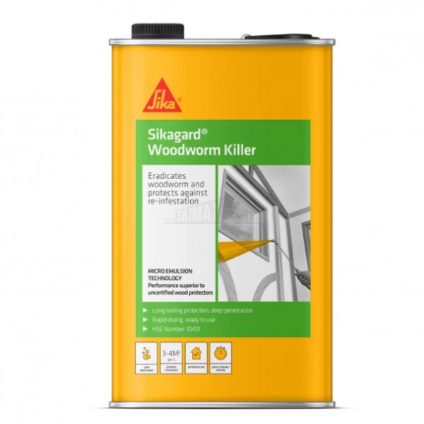 Sika Woodworm Killer 5L Clear (Solvent Free)