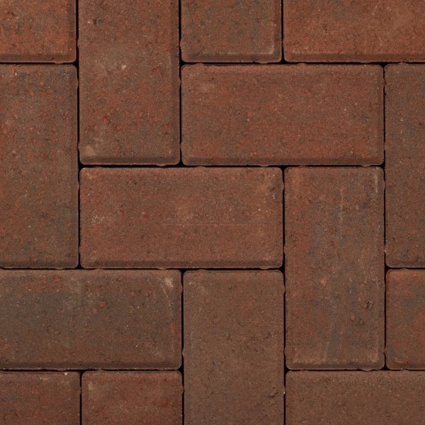 Standard Concrete Block Paving (200x100mm) 50mm Thick BRINDLE (Red/Black)