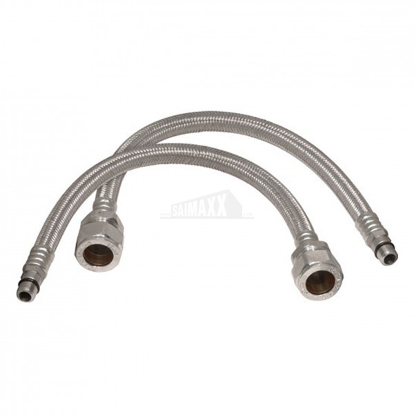 Male Threaded Flexible Tap Connectors Pair (Compression) For Monobloc Mixers