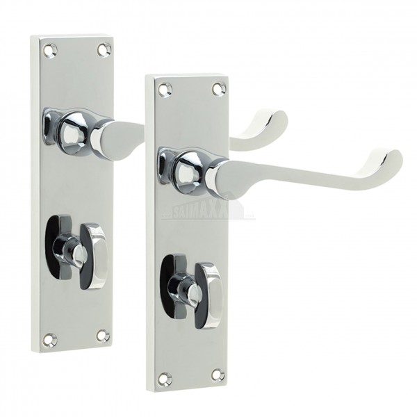 Victorian Scrolled Lever Polished Chrome BATH Handles Pair Carded