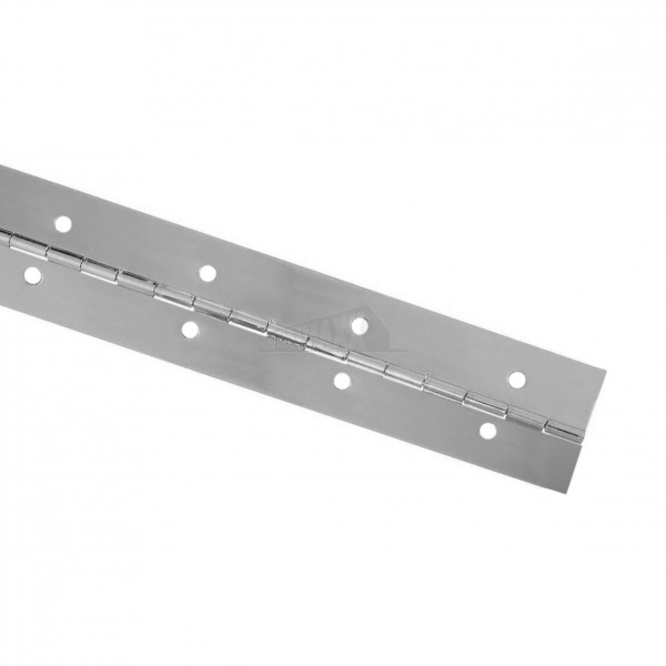 Continuous Piano Hinge 76mm x 1.2m Nickel Plated Silver Finish