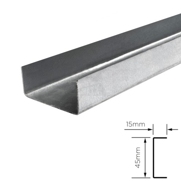 Metal Furring PRIMARY Channel 3.6m (15x45x15mm)