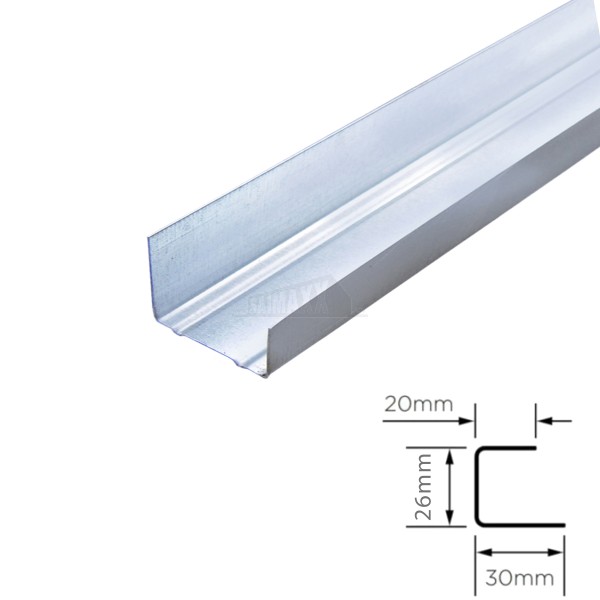 Metal Furring PERIMETER EDGE Trim 3.6m (20x26x30mm)