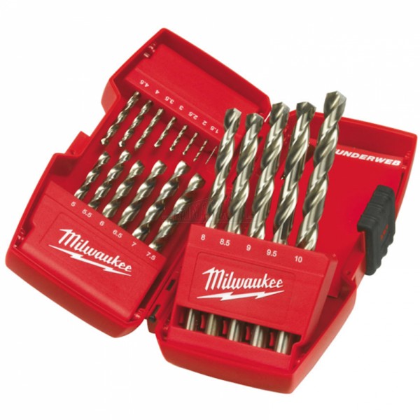 Milwaukee THUNDERWEB HSS Ground Drill Bit Set 19pc