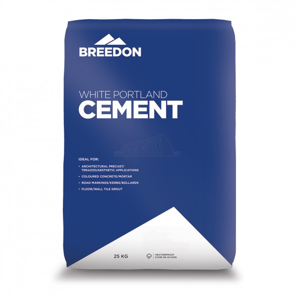 Breedon WHITE Portland Cement 25Kg Paper Bag