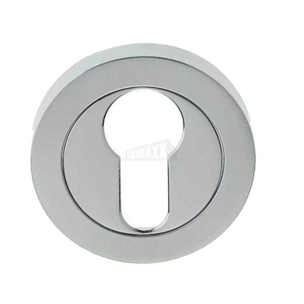 Jedo Euro Cylinder Shape Escutcheon POLISHED Chrome 1pc