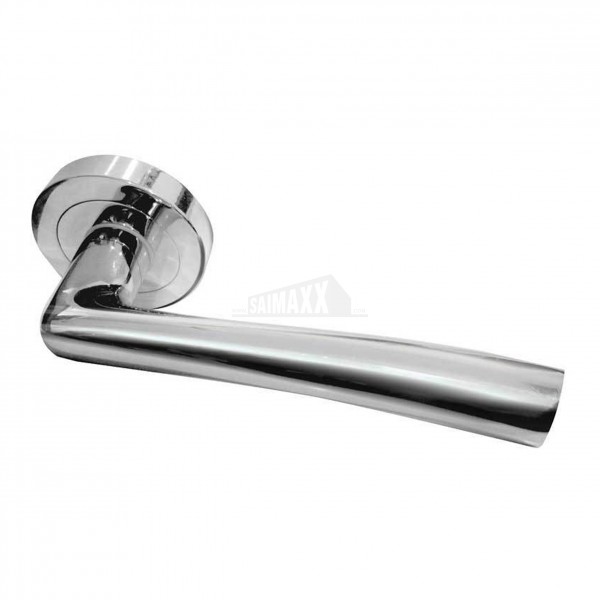 Lever on Rose Door Handles Pair -  Opal POLISHED CHROME finish
