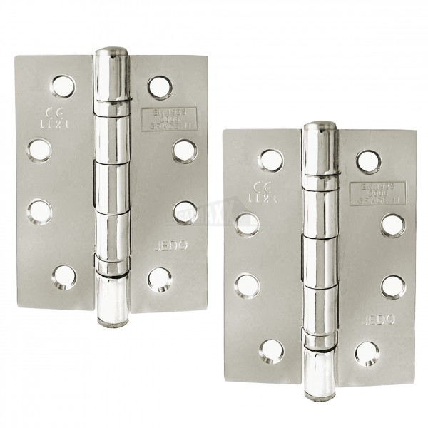 Jedo Fire Rated Ball Bearing Hinges Pair Satin Chrome