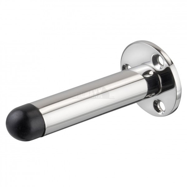 Projecting Door Stop Front Fixing/Wall Mounted 3" (75mm) Polished Chrome