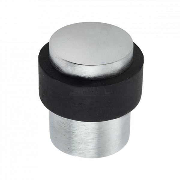 Cylinder Floor Mounted Door Stop (38x27mm) Satin Chrome