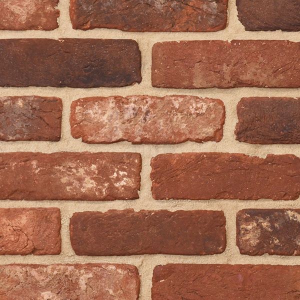 Vintage Red Black Tumbled Stock Facing Brick