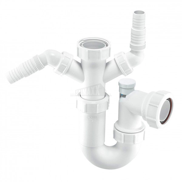 McAlpine Sink Trap 1.5" with 2 x Appliance Inlet Adjustable Anti Syphon WM15V