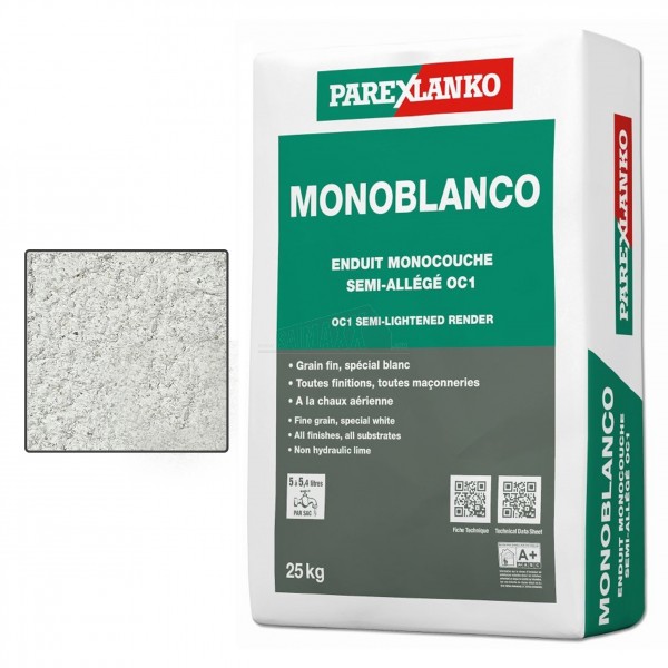 Parex MONOBLANCO One Coat Through Coloured Render 25kg Bag BL10 Bright White