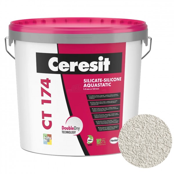 Ceresit CT174 Silicate Silicone Render 1.5mm 25kg Tub BASE Standard