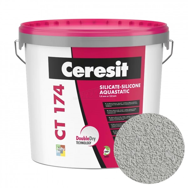 Ceresit CT174 Silicate Silicone Render 1.5mm 25kg Tub MID GREY