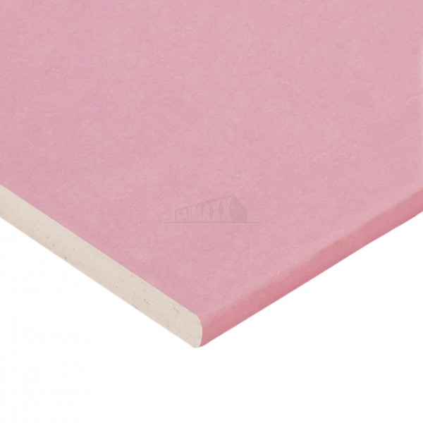 Pink FIRE Plasterboard 12.5mm (2.4m x1.2m) T/E