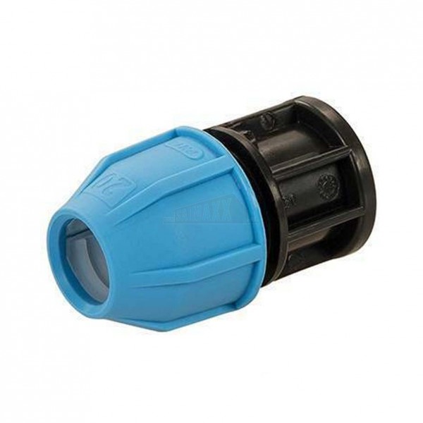 Blue MDPE Compression 20mm Stop End