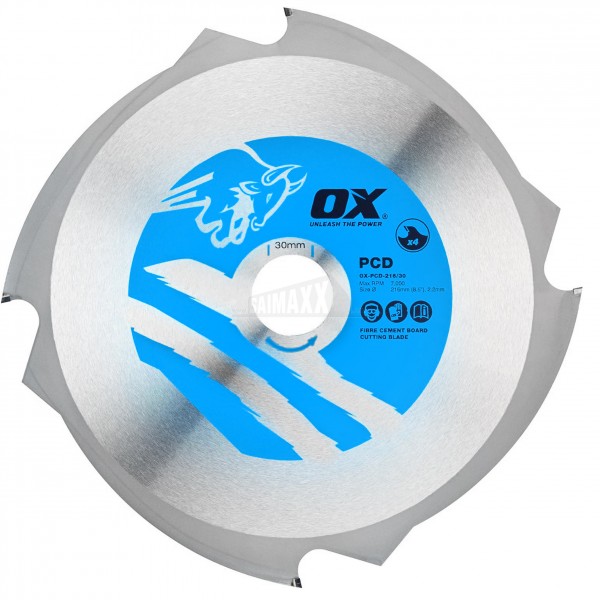 OX PCD Ultimate FIBRE CEMENT Diamond Tipped Circular Saw Blade 216mm x 30mm