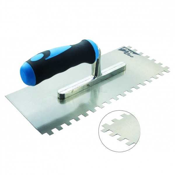 ProUser Steel Adhesive Trowel with TPR Handle (8mm Notches)