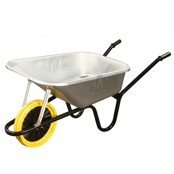 Walsall Professional Galvanised Steel Wheelbarrow with Puncture Proof Wheel 120L