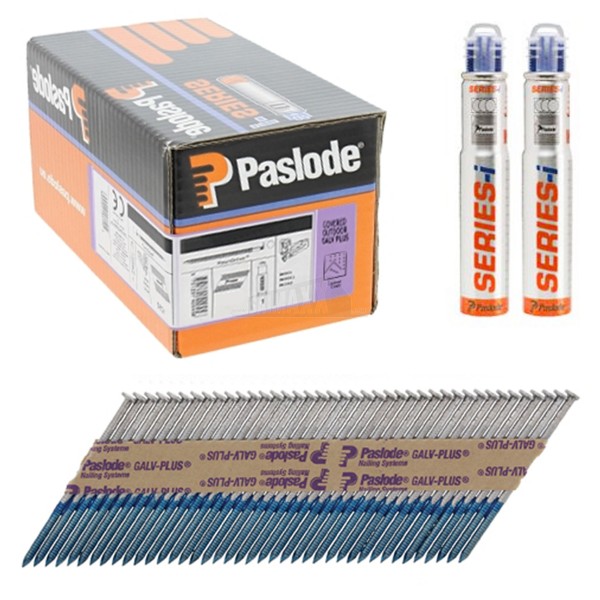 Paslode i-Series IM360 Nails & Gas Ring Shank Galvanised 51mm 1100pcs