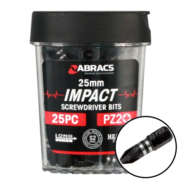 Abracs PZ2 Impact Bits 25pc (25mm Long)