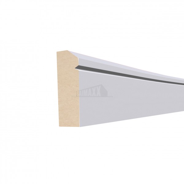18 x 68mm (4.2m) Chamfered & Single V-Grooved Architrave White MDF Per Piece