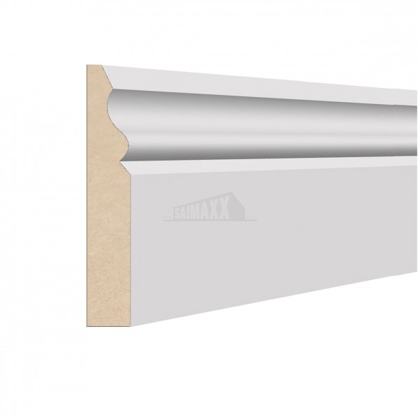 18 x 144mm (4.2m) Ogee Skirting White Primed MDF Per Piece