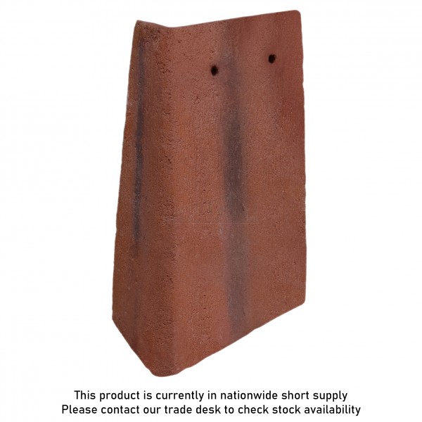 Marley Plain Concrete Roof Tile 90deg Angle RIGHT Hand Old English Red (Smooth)