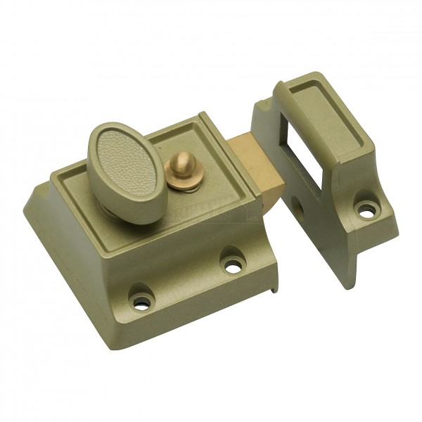 Sterling Traditional Nightlatch Door Lock 40mm Backset with 2 Keys Champagne